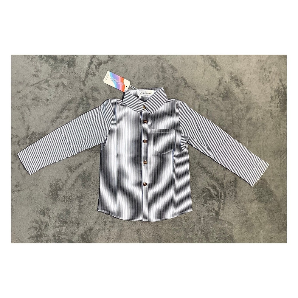Luobo Bei Bei Baby Boy Pinstripe Dress Shirt 12-18 Months NWT